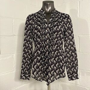 ANTHROPOLOGIE MAEVE MONKEY PRINT BLOUSE, SIZE 6 EXCELLENT